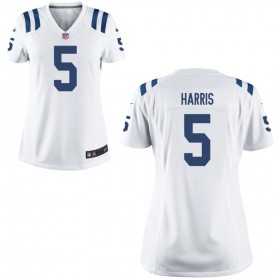 Women's Indianapolis Colts Nike White Game Jersey- HARRIS#5