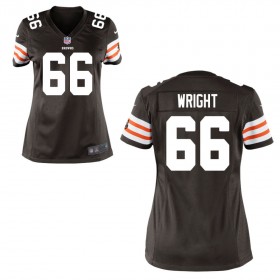 Women's Cleveland Browns Historic Logo Nike Brown Game Jersey WRIGHT#66