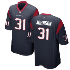 Youth Houston Texans Nike Navy Game Jersey JOHNSON#31