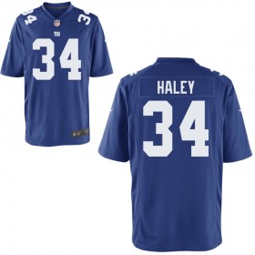 Youth New York Giants Nike Royal Game Jersey HALEY#34